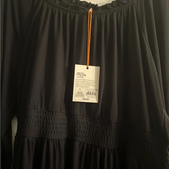 Knox rose black dress with sheer sleeves size large - Picture 2 of 7